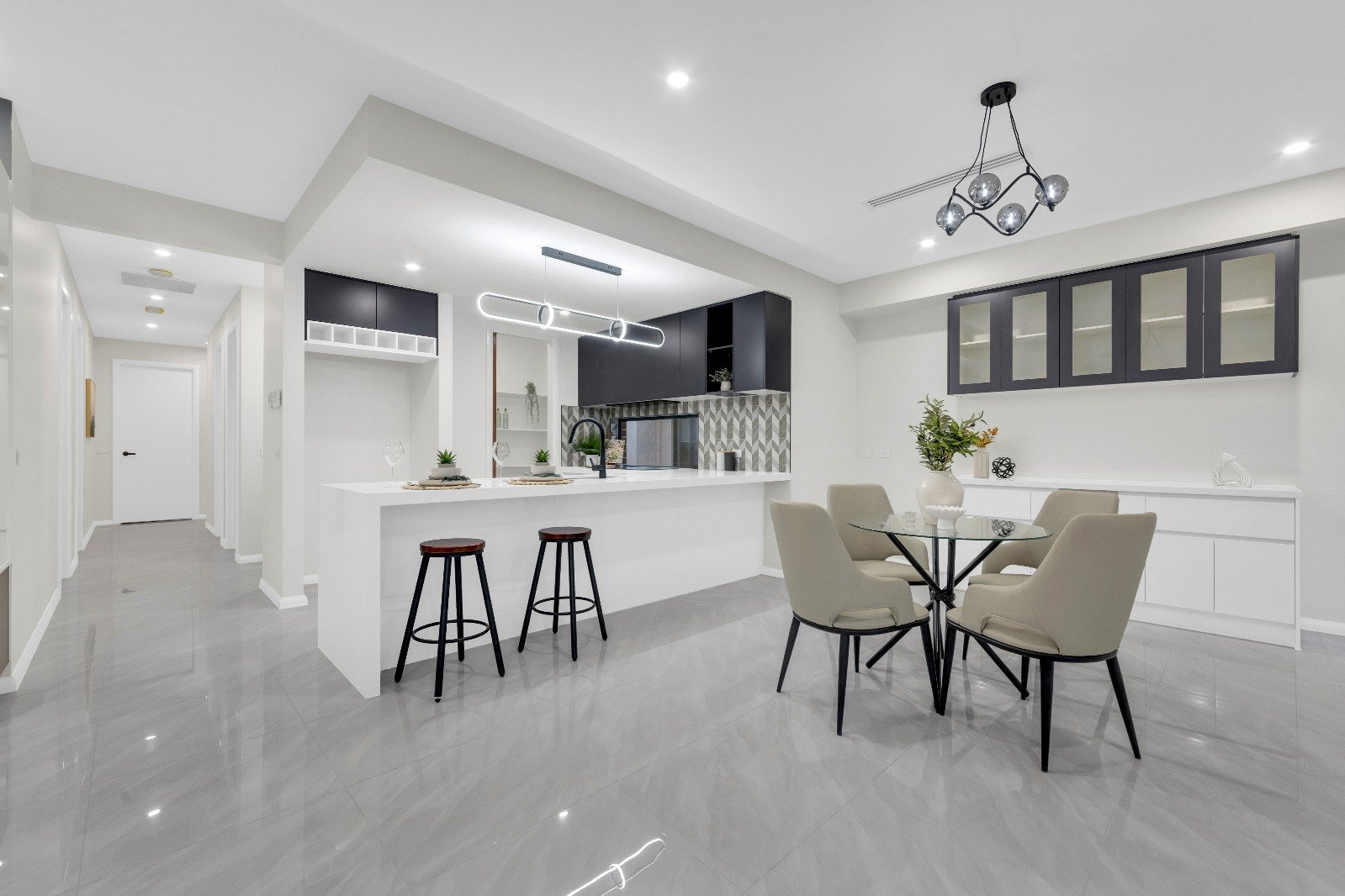 Renovated open-plan kitchen and dining